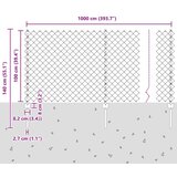 vidaXL Ograja s 20 U stebrički Srebrna 1x10 m Jeklo | Shoptok.si