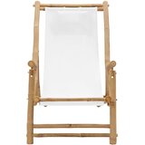  Ležaljka od bambusa i platna krem bijela | shoptok.hr