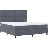 vidaXL Box Spring Krevet s madracem Tamno siva Super King Baršun | shoptok.hr