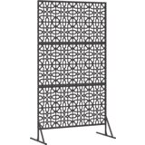 vidaXL kovinski ograjni panel Črn Kovina Velik Vzorec Ograjni panel | Shoptok.si