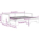  Dnevni krevet na razvlačenje tamnosivi 90 x 200 cm od tkanine | shoptok.hr