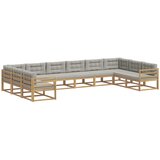 vidaXL Zunanja garnitura za sedenje 10 pcs Bela in svetlo siva, (5000282710) | Shoptok.si