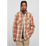 Urban Classics Plus Size Long Oversized Checked Leaves Shirt softseagrass/red
