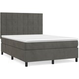 The Living Store Box spring postelja z vzmetnico temno siva 140x200 cm žamet - Box Spring Postelja, (21492748) | Shoptok.si