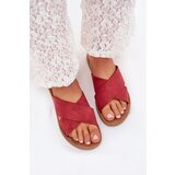 Boto Ladies Slippers Made Of Eco Leather Burgundy Lorana | shoptok.hr