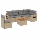 Maison Chic Seti vrtnega pohištva - Vrtna garnitura - Vrtni pohištvo set 7-delna z blazinami bež poli ratan, (21806006) | Shoptok.si