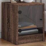  Noćni ormarić sa staklenim vratima boja hrasta 35 x 37 x 42 cm | shoptok.hr