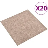  Podne pločice s tepihom 20 kom 5 m² 50 x 50 cm bež