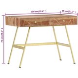 vidaXL Pisaći stol s ladicama 100 x 55 x 75 cm od masivnog drva šišama | shoptok.hr