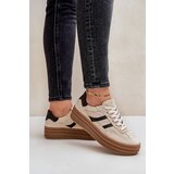 Zazoo Suede platform sneakers beige N1176 | Shoptok.si