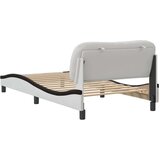 vidaXL okvir za krevet s uzglavljem bijelo-crni 100x200cm umjetna koža | shoptok.hr