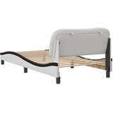 vidaXL Posteljni okvir z vzglavjem bel in črn 100x200 cm umetno usnje | Shoptok.si
