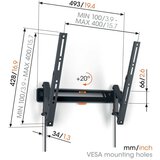 Vogels TVM 3415 Crna stropna nosac za TV | shoptok.hr