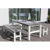 Serija pohištva za uporabo na prostem VIKING, klop z naslonjalom za hrbet, sive barve, dolžina 1900 mm | Shoptok.si