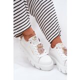 CheBello Leather Sneakers With Decorative Pineapple Brooch 4651 White | Shoptok.si