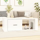 vidaXL Klubska mizica visok sijaj bela 100x50,5x35 cm inženirski les Cene