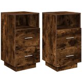 vidaXL Noćni ormarići 2 kom s 2 ladice dimljeni hrast 36x36x68 cm | shoptok.hr