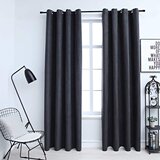  Zavjese za zamračivanje s prstenima 2 kom antracit 140 x 225 cm | shoptok.hr