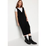 Trendyol Black Maxi Knitwear V-Neck Gilet Dress | Shoptok.si