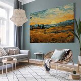  XXL slika - Impressionistic fields - painted golden landscape with fields of grain 130x87 | shoptok.hr