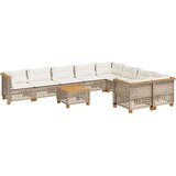 vidaXL 10-dijelni set vrtnih sofa s jastucima bež od poliratana | shoptok.hr