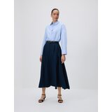 Reserved Midi suknja s pojasom - mornarsko plava | shoptok.hr