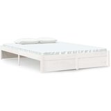  Posteljni okvir bel iz trdnega lesa 140x190 cm, (20645392) | Shoptok.si