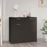 vidaXL Komoda črna 80x36x75 cm iverna plošča Cene