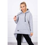 Kesi Padded sweatshirt with a long back and a grey hoodie | shoptok.hr