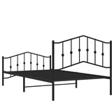  Metalni okvir kreveta s uzglavljem i podnožjem crni 107x203 cm | shoptok.hr