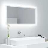  LED kupaonsko ogledalo visoki sjaj bijelo 90x8,5x37 cm akrilno | shoptok.hr