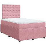 vidaXL Box spring krevet s madracem ružičasti 120 x 200 cm baršunasti | shoptok.hr