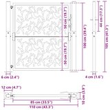  Vrtna vrata crna 100x100 cm dizajn s čeličnim krilom | shoptok.hr