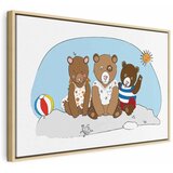  Slika - Teddy Bears on the Beach (1 Part) Wide 90x60 U prirodnom drvenom okviru | shoptok.hr