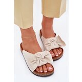 Boto Women's sandals on cork sole with bow beige Seressa | ePonuda.com