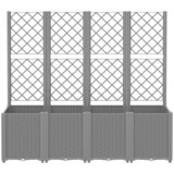  Vrtna sadilica s rešetkom svjetlosiva 160 x 40 x 140 cm PP | shoptok.hr