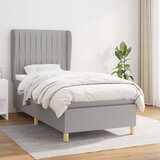 Box spring krevet s madracem svjetlosivi 90x190 cm od tkanine | shoptok.hr