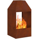  Kamin Rđa 50 x 50 x 100 cm Čelik otporan na vremenske uvjete | shoptok.hr