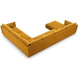 Mazzini Sofas Gorčično rumena žametna kotna sedežna garnitura v obliki črke "U" (desni kot) Vanda – | Shoptok.si