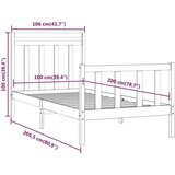 Posteljni okvir črn iz trdne borovine 100x200 cm, (20648072) | Shoptok.si
