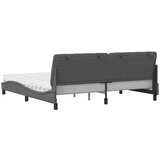 Krevet s madracem tamnosivi 200 x 200 cm od tkanine | Eponuda.com