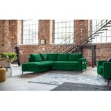 Miuform Temno zelena žametna raztegljiva kotna sedežna garnitura (levi kot) Lofty Lilly – | Shoptok.si