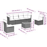  7-dijelni set vrtnih sofa s jastucima bež od poliratana | shoptok.hr