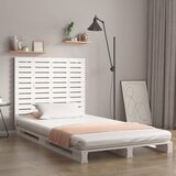  Stensko posteljno vzglavje belo 126x3x91,5 cm trdna borovina | Shoptok.si