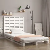  Stensko posteljno vzglavje belo 126x3x91,5 cm trdna borovina