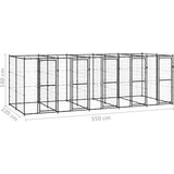 vidaXL Zunanji pasji boks jeklo 12,1 m² | Shoptok.si
