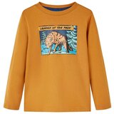  Dječja majica dugih rukava tamna oker boja 140 | shoptok.hr