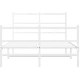  Metalni okvir kreveta uzglavlje i podnožje bijeli 120x190 cm | shoptok.hr