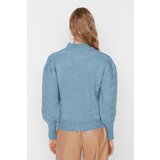 Trendyol Blue Knit Detail Stand Up Collar Knitwear Sweater | Shoptok.si