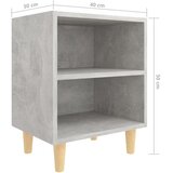  Noćni ormarići s drvenim nogama 2 kom boja betona 40x30x50 cm | shoptok.hr